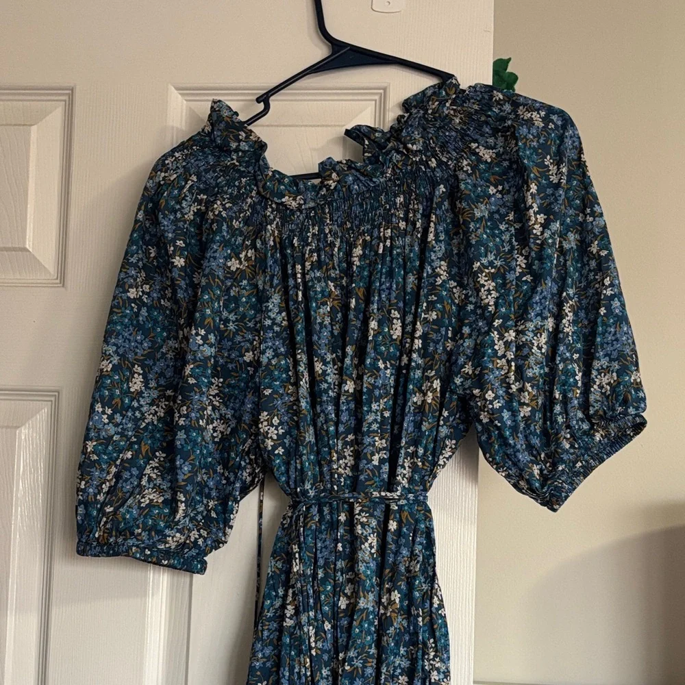Floral Blue Midi Dress - J. Crew - Picture 4 of 5